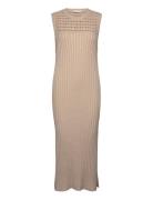 Crome Rib Knit Dress Beige NORR