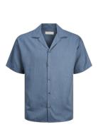 Jprccaaron Tencel Resort Shirt S/S Ln Blue Jack & J S