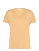 Mschfenya Modal V Neck Tee Yellow MSCH Copenhagen