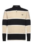 Relaxed Stripe Polo Shirt Black Fred Perry