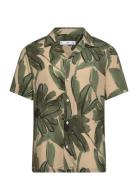 Flowing Tropical Print Shirt Green Mango