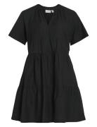 Viprisilla S/S V-Neck Short Dress Black Vila