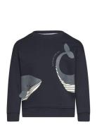 Printed Cotton Sweatshirt Navy Mango