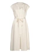 Cutro Striped V-Neck Dress Cream Tamaris Apparel