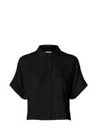 Slfviva Ss Cropped Shirt Noos Black Selected Femme
