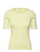 Slim Striped 1X1 Ribbed Ss T-Shirt Green GANT