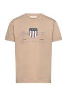 Archive Shield Ss T-Shirt Beige GANT