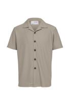 Slhloose-Plisse Resort Ss Shirt Ex Beige Selected Homme