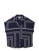 Printed Resort Blouse Navy Tom Tailor