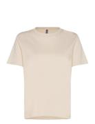 Pcria Ss Solid Tee Jrs Noos Bc Beige Pieces