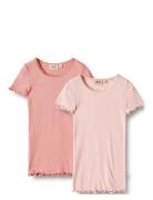 2 Rib T-Shirt S/S Katie Pink Wheat