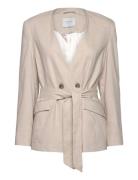 D6Sera Belted Linen Blazer Beige Dante6