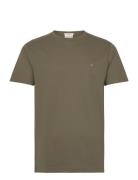 Slim Pique Ss T-Shirt Khaki GANT