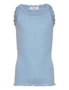 Silk Top W/ Lace Blue Rosemunde Kids