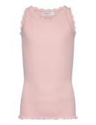 Beatha Silk Top W/ Lace Pink Rosemunde Kids