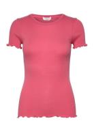 Rwbernadine Ss Regular O-Neck T-Shi Pink Rosemunde