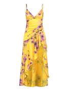 Sorella Printed Midi Dress Yellow Bardot