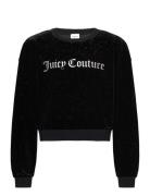 Glitter Velour Over Crew Black Juicy Couture