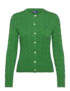 Cable-Knit Cotton Crewneck Cardigan Green Polo Ralph Lauren