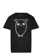 Regular Big Owl T-Shirt - Gots/Vega Black Knowledge Cotton Apparel