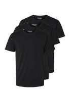 Slhroland Ss O-Neck Tee 3-Pack Noos Black Selected Homme