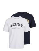 Jjecaleb Varsity Tee Ss O-Neck 2Pk Mp White Jack & J S