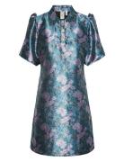 Yaslize Jacquard 2/4 Dress Blue YAS