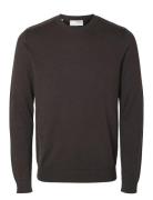 Slhberg Crew Neck B Brown Selected Homme