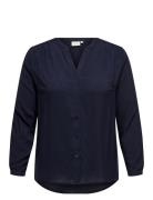 Caranita Ls Shirt Aop Navy ONLY Carmakoma