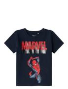 Nmmjaba Spiderman Ss Top Mar Navy Name It