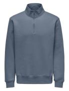 Onsconnor Reg 1/4 Zip Sweat Grey ONLY & SONS