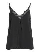 Vicava V-Neck Lace Singlet- Noos Black Vila