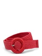 Solid Slim Zia Belt Red Becksöndergaard