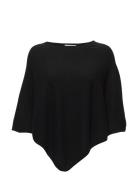 Triangle Poncho Black Davida Cashmere