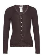 Rwbabette Ls V-Neck Regular Lace Ca Brown Rosemunde