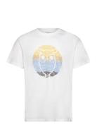 Regular Circled Owl Printed T-Shirt White Knowledge Cotton Apparel