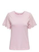 Onlebba Life S/S Lace Top Jrs Pink ONLY