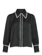 Viajla L/S White Dot Detail Shirt/Ka Black Vila