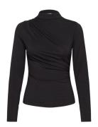 Long Sleeve Turtle Neck T-Shirt Black Rosemunde