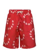 Bobo Choses Circle All Over Swim Bermuda Shorts Red Bobo Choses