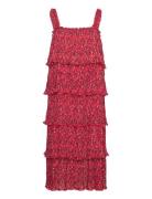 Pleated Georgette Red Ganni