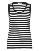 2X2 Cotton Stripe Amour Tank Top Black Mads Nørgaard