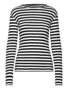 2X2 Cotton Stripe Tuba Tee Ls Black Mads Nørgaard