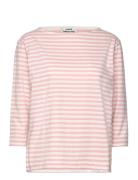 Soft Single Stripe Silje 3/4 Tee Pink Mads Nørgaard