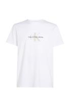 Distressed Monologo Tee White Calvin Klein Jeans