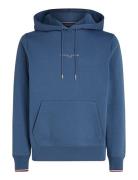 Tommy Logo Tipped Hoody Blue Tommy Hilfiger