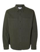 Slh-Heavy Twill Overshirt Ls Noos Green Selected Homme