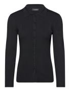 Rib-Knit Long-Sleeve Polo Cardigan Black Lauren Ralph Lauren