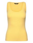 Rfnd Strtch 2X2 Rib-Tank Top Yellow Lauren Ralph Lauren