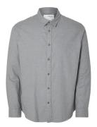 Slhslimowen-Brushed Shirt Ls Noos Grey Selected Homme